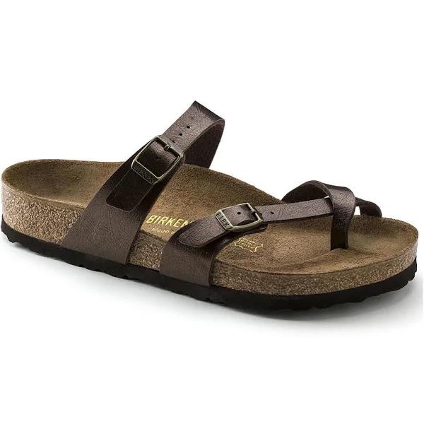 Birkenstock Mayari Birko Flor Nubuck Sandal in Stone