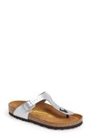Birkenstock Silver Gizeh Birko-Flor - Size: 38 (US Mens 5-5.5 Womens 7-7.5)