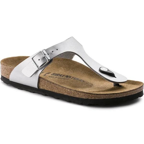 Birkenstock Silver Gizeh Birko-Flor - Size: 38 (US Mens 5-5.5 Womens 7-7.5)