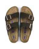 Birkenstock Unisex Arizona Suede with Soft Footbed Sandal, Mocha, M 6.5/W 8.5