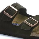 Birkenstock Unisex Arizona Suede with Soft Footbed Sandal, Mocha, M 6.5/W 8.5