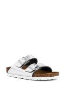 Birkenstock Women's Arizona Metallic Silver Soft Footbed Sandal - 39 Eu / 8-8.5 N Us