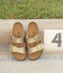 Birkenstock Women's Arizona Sandal, 42, Gold
