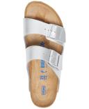 Birkenstock Women's Arizona Soft Footbed Birko-Flor Silver