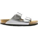 Birkenstock Women's Arizona Soft Footbed Birko-Flor Silver