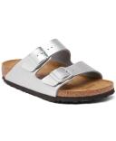 Birkenstock Women's Arizona Soft Footbed Birko-Flor Silver