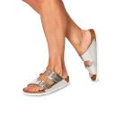 Birkenstock Women's Arizona Soft Footbed Metallic Silver