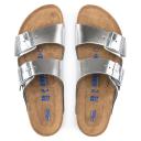 Birkenstock Women's Arizona Soft Footbed Metallic Silver