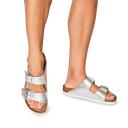 Birkenstock Women's Arizona Soft Footbed Metallic Silver