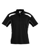Biz Collection Mens United Short Sleeve Polo 1st ( 9 Colour ) (P244MS) Black/White / 3XL