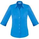 Biz Ladies Monaco 3/4 Sleeve Shirt - S770LT Cyan / 14