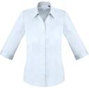 Biz Ladies Monaco 3/4 Sleeve Shirt - S770LT Cyan / 14