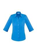 Biz Ladies Monaco 3/4 Sleeve Shirt - S770LT Cyan / 14