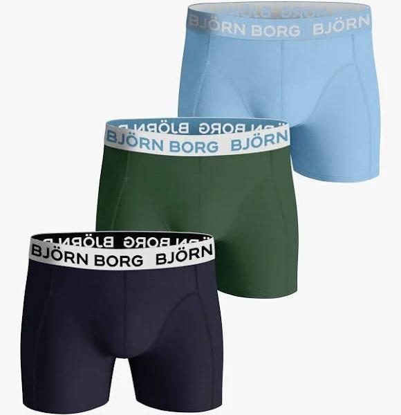 Bjorn Borg 5-Pack Contrast Waistband Boxer Trunks, black/blue/green Small