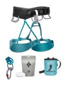 Black Diamond Momentum Harness Package Women's, M, Aqua Verde