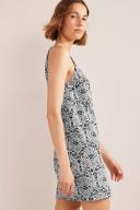 Black, Exotic Tile Racer Neck Jersey Mini Dress Women Boden