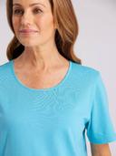 Black Pepper | Kinnersly Satin Trim Tee | Female | Blue | Size 8 | Tops