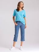 Black Pepper | Kinnersly Satin Trim Tee | Female | Blue | Size 8 | Tops