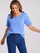 Black Pepper Kinnersly Satin Trim Top in Violet Purple 20