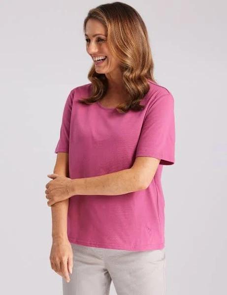Black Pepper | Kinnersly Scoop Neck Tee | Female | Pink | Size 22 | Tops