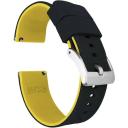 Black Top / Yellow Bottom Watch Band / Strap | Elite Silicone | Barton
