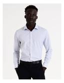 Blaq Slim Long Sleeve 2 Colour Mid Check Shirt in Blue 37