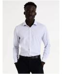 Blaq Slim Long Sleeve 2 Colour Mid Check Shirt in Blue 39