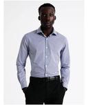 Blaq Slim Long Sleeve 2 Colour Mid Check Shirt in Brown 44