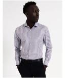 Blaq Tailored Long Sleeve 2 Colour Circle Print Shirt in Red 37