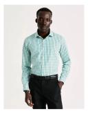 Blaq Tailored Long Sleeve 2 Colour Mid Check in Green 46