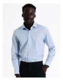 Blaq Tailored Long Sleeve 2 Colour Mid Check Shirt in Blue 46