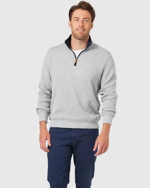 Blazer Heather 1/2 Zip Sweat in Charcoal Grey L