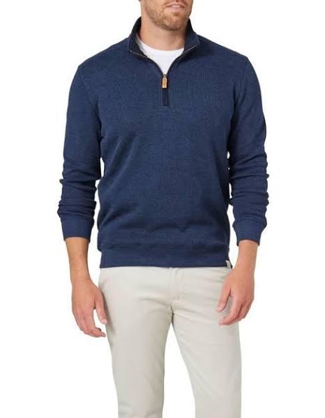 Blazer Heather 1/2 Zip Sweat - Navy - Size L