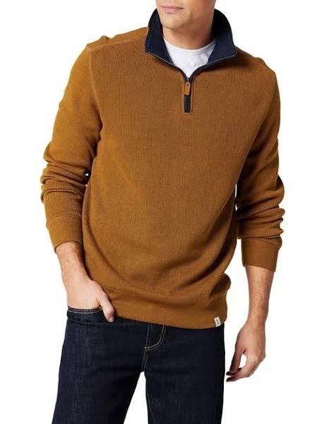 Blazer Heather 1/2 Zip Sweat Top Cumin Mustard XXL