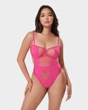 Bluebella (AU) Orla Wired Body Fuchsia Pink | Womens 16F Mesh Body | Luxury Lingerie