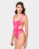 Bluebella (AU) Orla Wired Body Fuchsia Pink | Womens 18F Mesh Body | Luxury Lingerie
