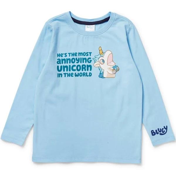 Bluey Boys Unicorn Print Tee - Blue - Size 2