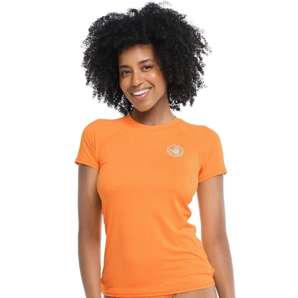 Body Glove Women's in Motion Short Sleeve Rashguard - Loquat - Swimoutlet.com