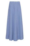 Bohemian Traders Circle Midi Skirt | Blue/White Stripe | Size XS | Cotton Poplin