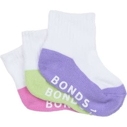 Bonds Baby Cushioned Quarter Crew Socks 3 Pack - Boys