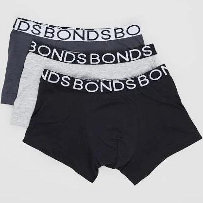 Bonds Boys Trunk 3 Pack - Black & Greyscale