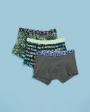 Bonds Boys Trunk 3 Pack in Palm Logo Black Size: 2/3