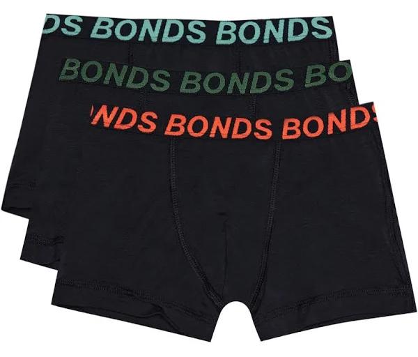 Bonds Boys Trunk Sport 3 Pack in Black Size: 2/3