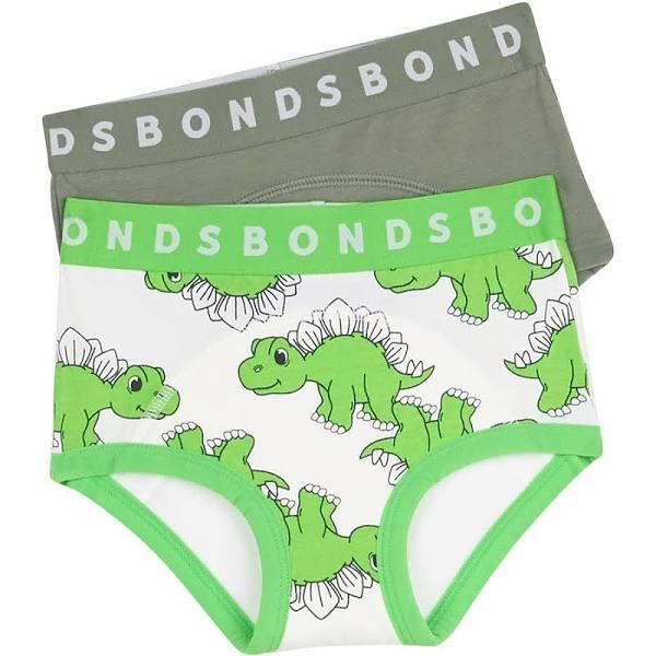 Bonds Boys Whoopsies Toilet Training Undies 2 Pack - Green & Grey - Size 3