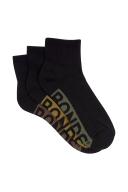 Bonds Mens Logo Cushioned Quarter Crew Socks 3 Pack Size: 6-10
