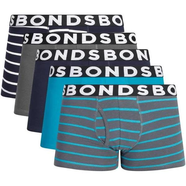 Bonds Mens Striped Fit Trunk - Ahoy Blue & White / M