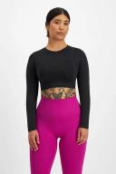 Bonds Move Seamless Long Sleeve Crop in Black Size: XL