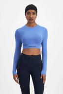 Bonds Move Seamless Long Sleeve Crop in Highest Tide Size: Large