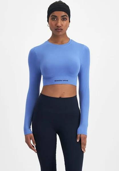 Bonds Move Seamless Long Sleeve Crop in Highest Tide Size: Large