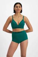 Bonds Retro Rib Wirefree Tee Bra in Green Teal 10